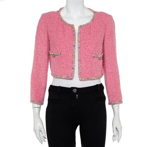 chanel pink jacket 2019|pink tweed Chanel style jacket.